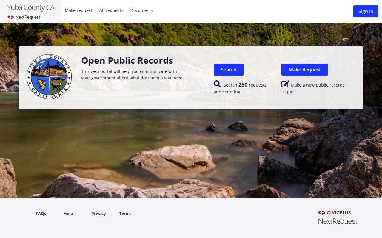 Yuba County older arrest records NextRequest portal