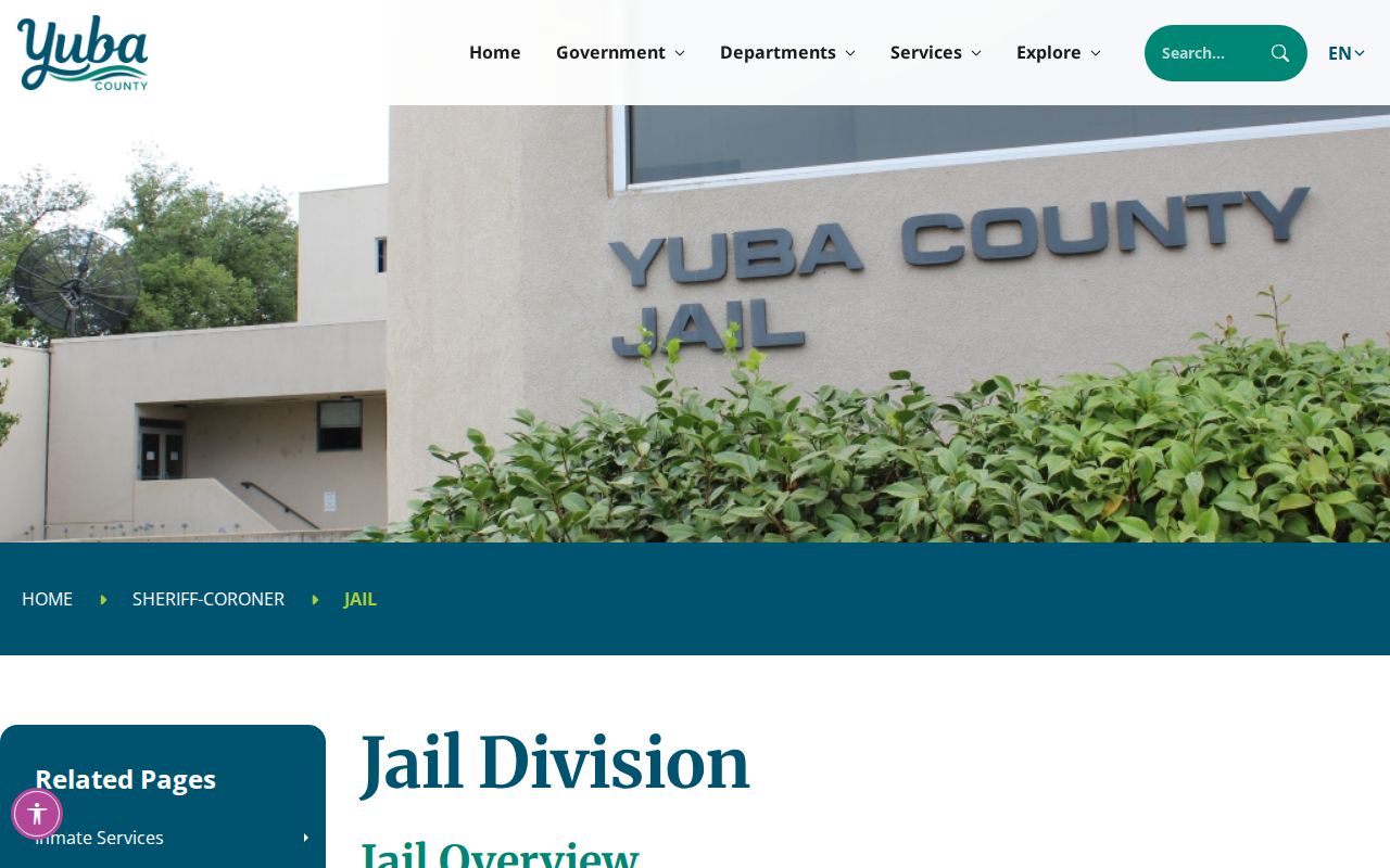 Yuba County Jail official arrest and inmate search page